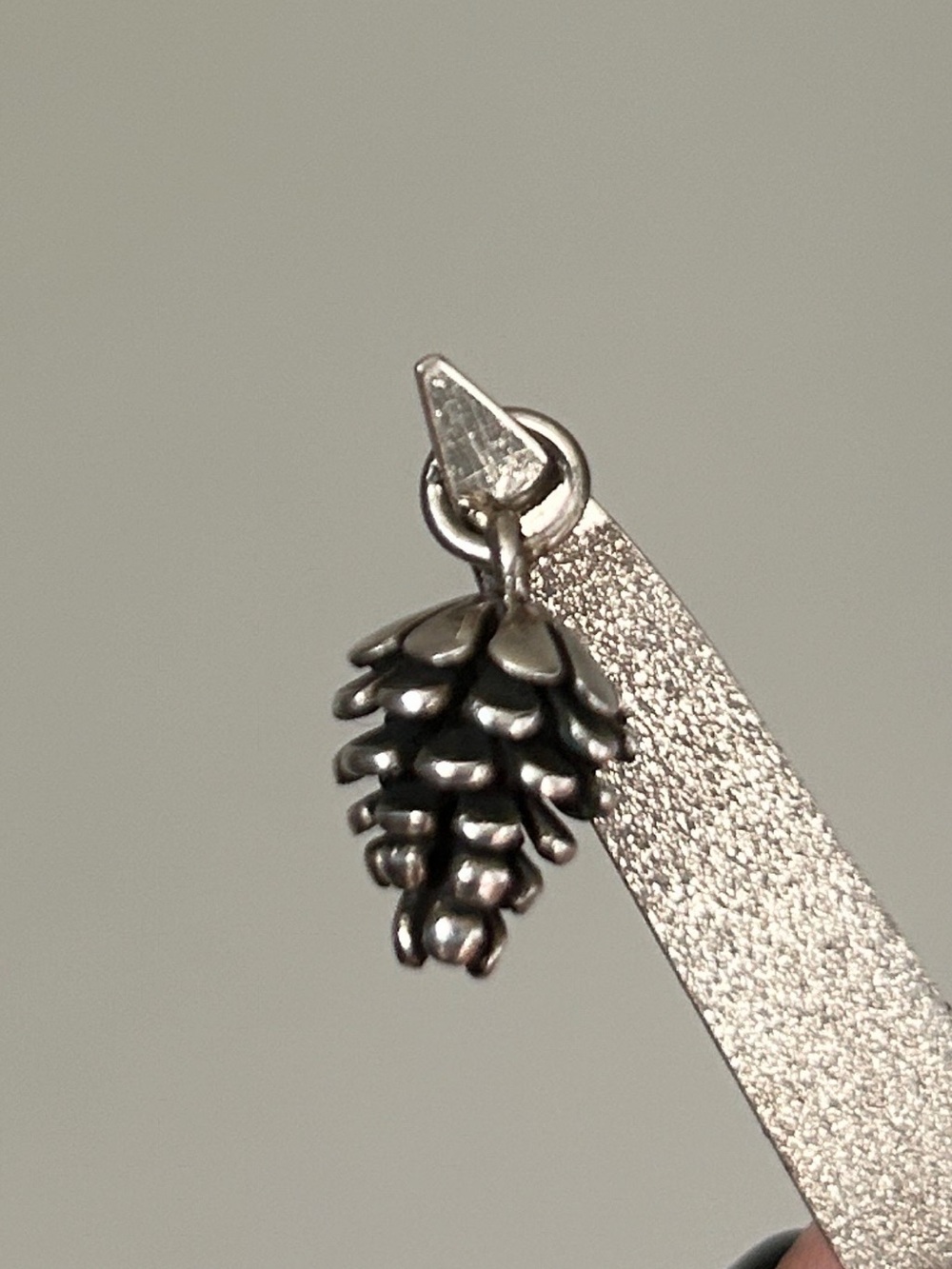 Sterling Silver pine cone pendant charm